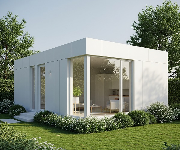 Casa prefabricada de estilo escandinavo minimalista