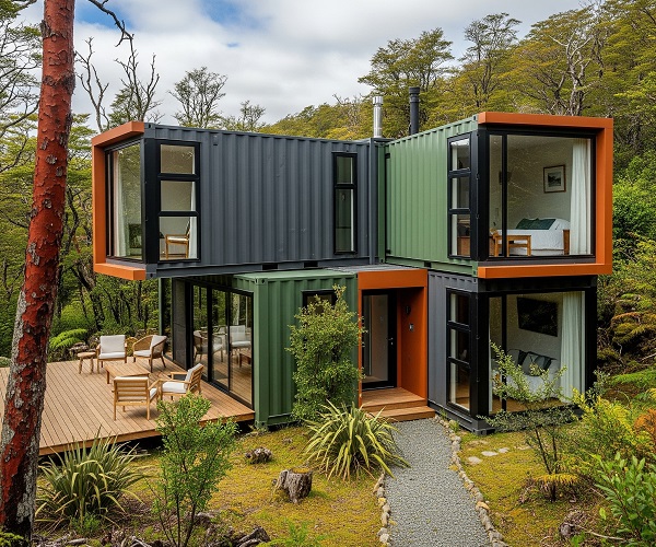 Casa moderna construida con contenedores